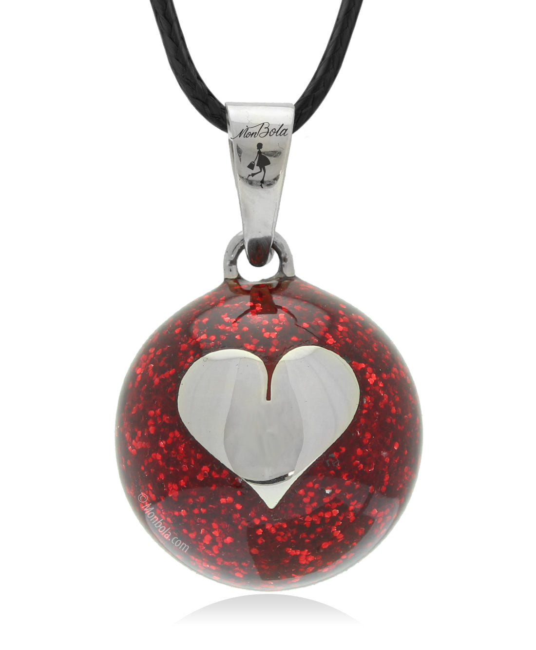 Pregnancy Bola Red / Silver Heart