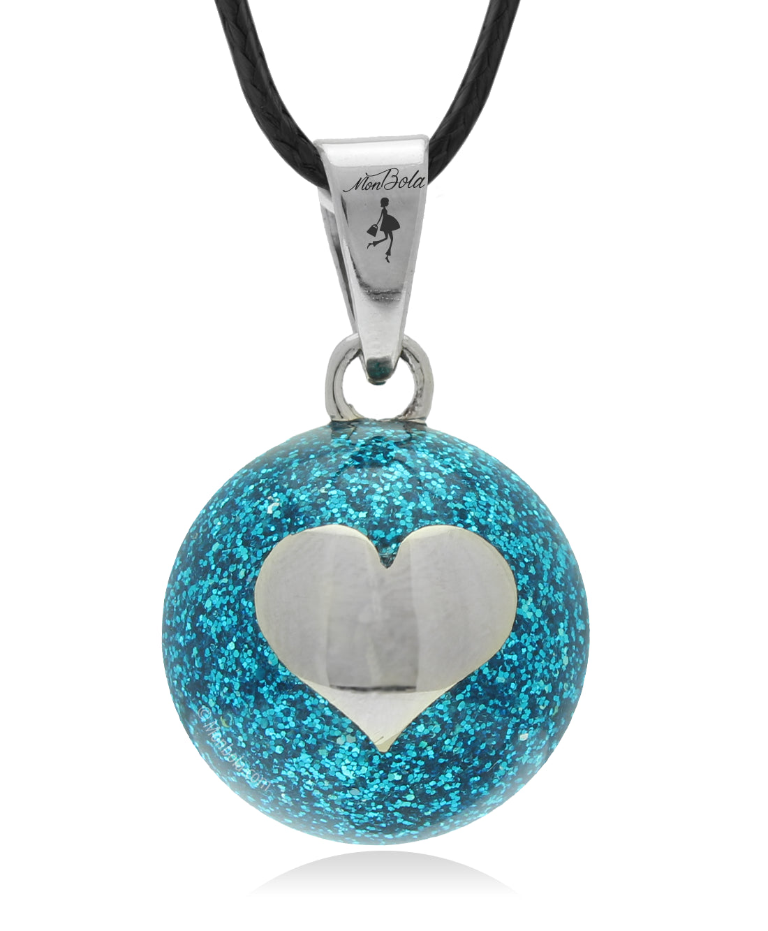 Pregnancy Bola Blue / Silver Heart