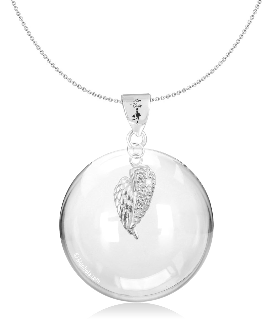 Pregnancy bola (Silver) - Angel's wing / Zirconium