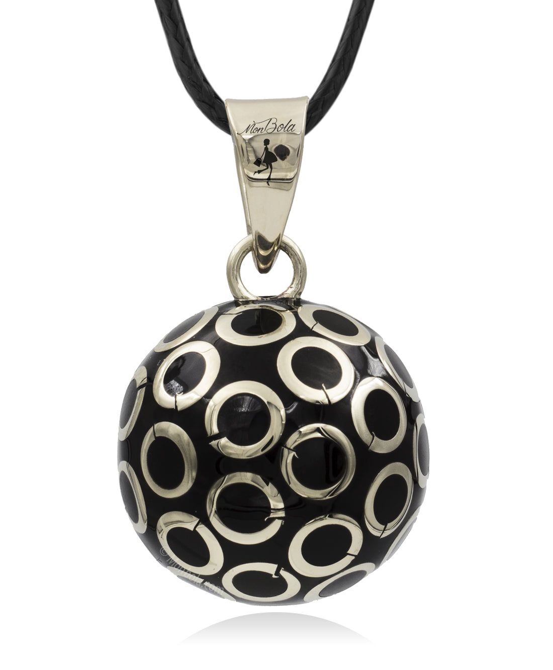 Pregnancy bola Black Silver circles